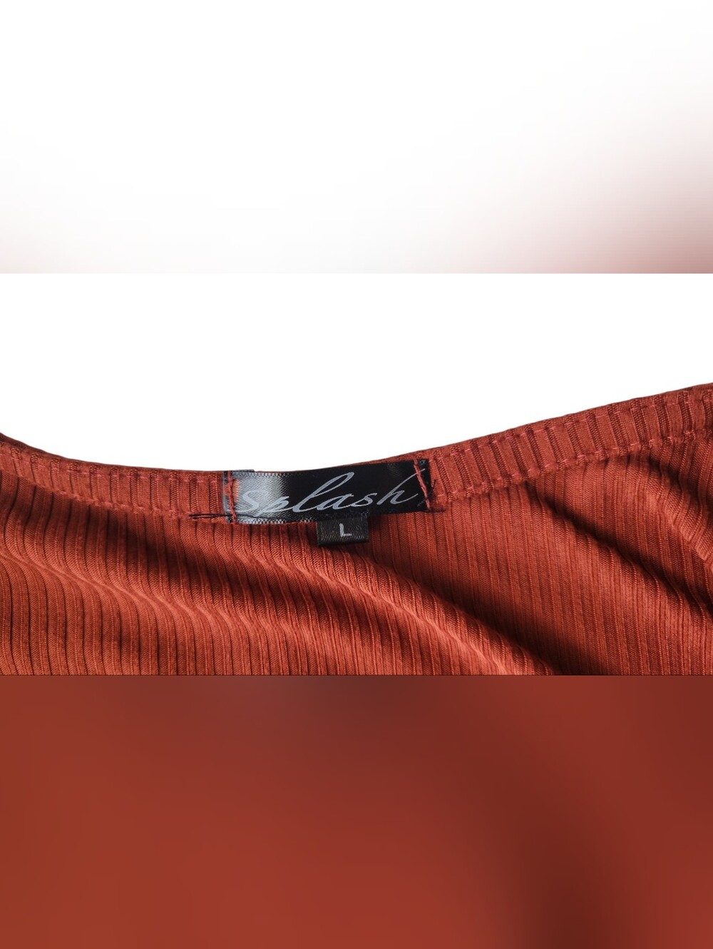 Splash Rust Ribbed Open-Side Long Line Cardigan Sz L - Picture 6 of 10